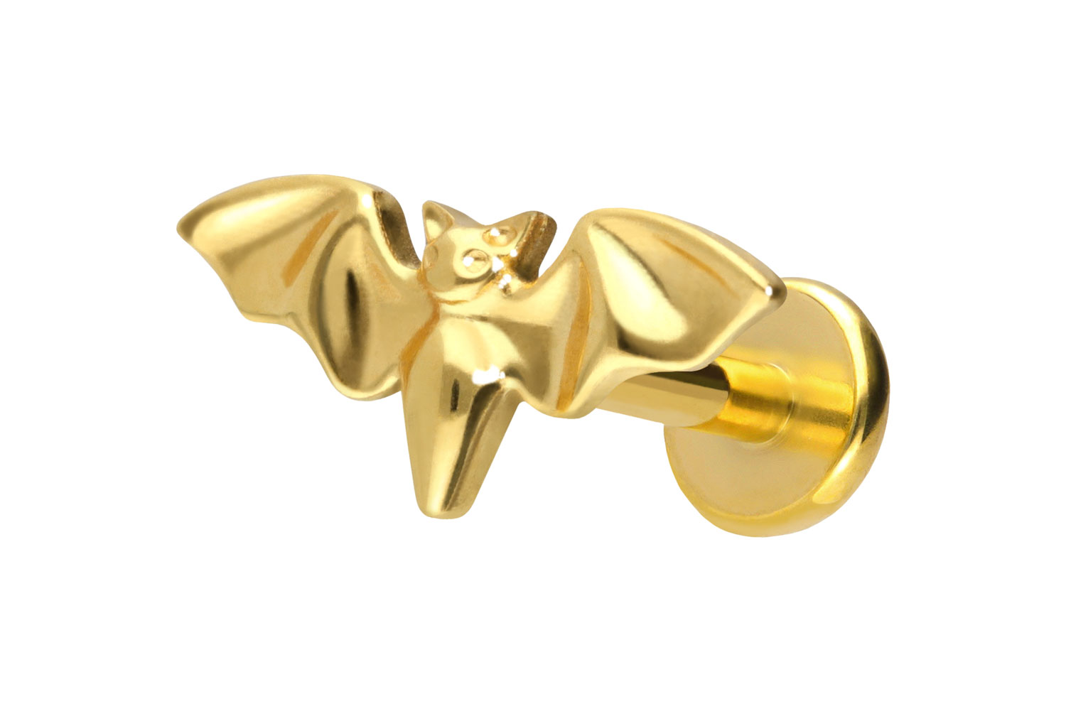 Titan Labret Piercing mit Push Fit FLEDERMAUS